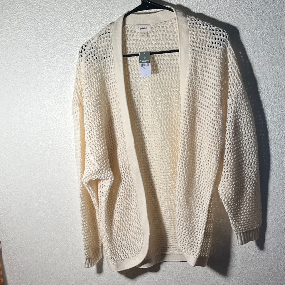 UpWest Cream Open-Knit Cardigan